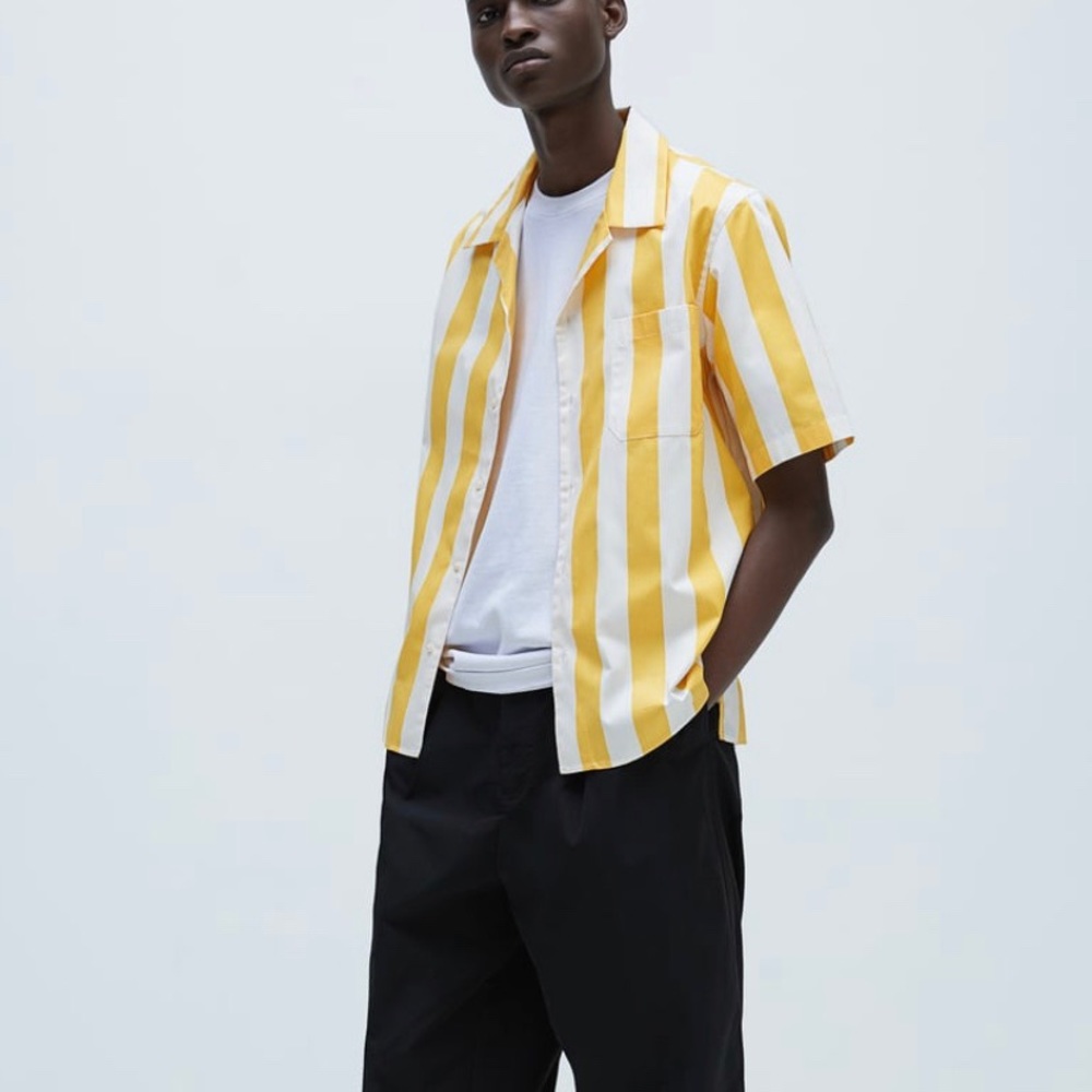 Textured Weave Striped Shirt